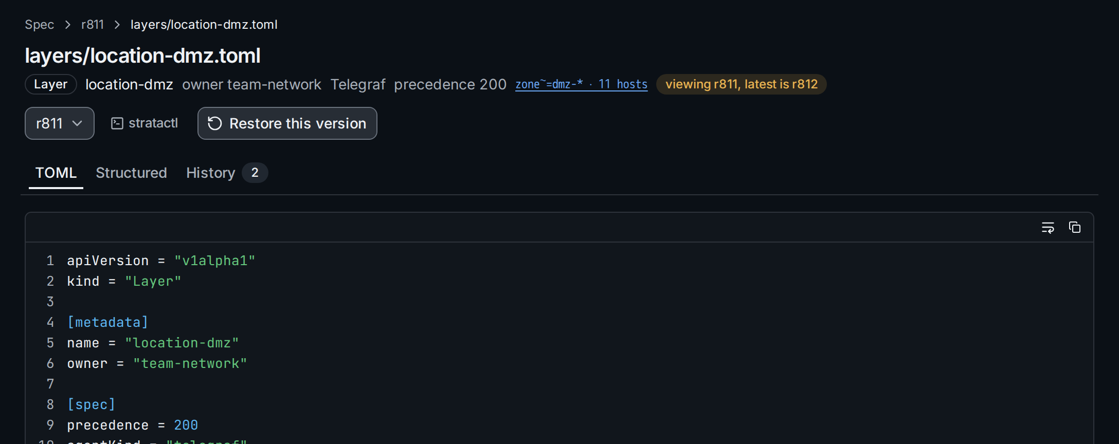 layers/location-dmz.toml viewed at r811, with the revision picker and Restore this version