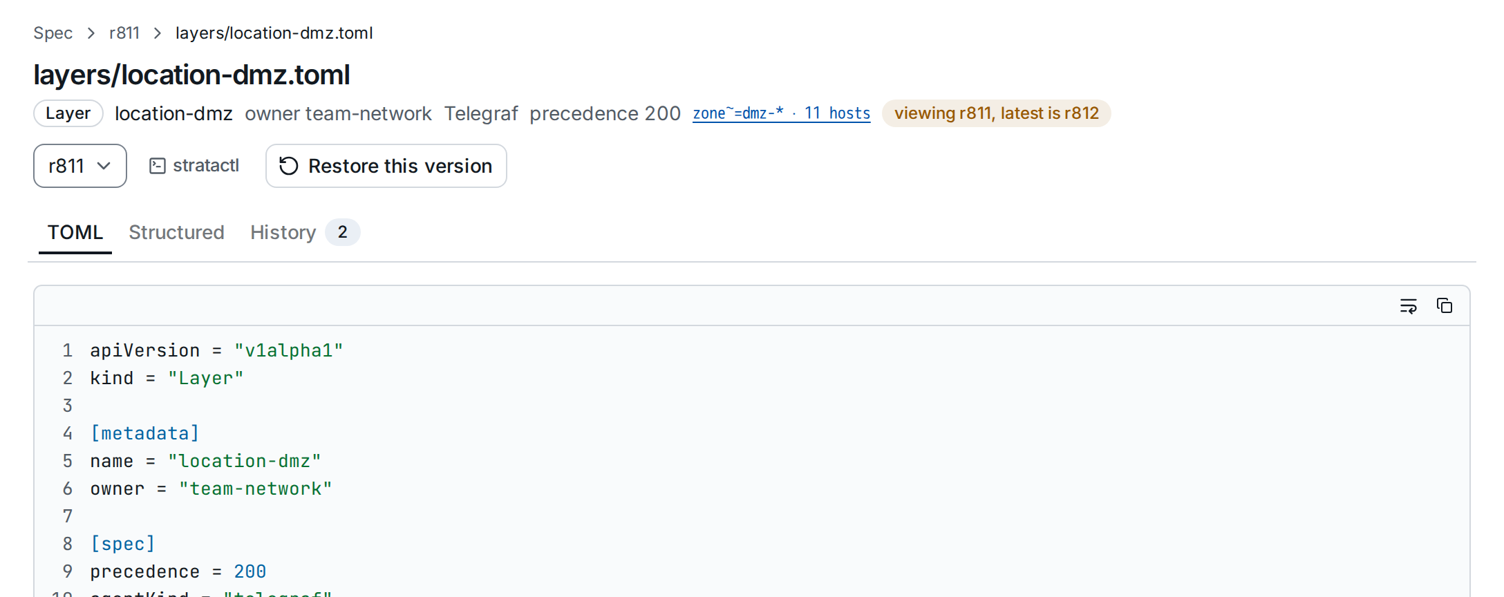 layers/location-dmz.toml viewed at r811, with the revision picker and Restore this version