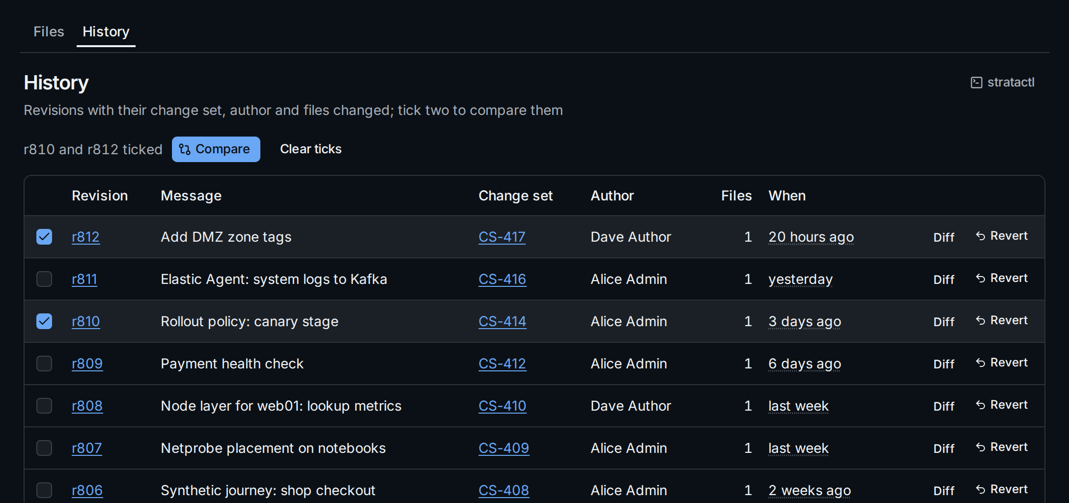 Spec › History with r810 and r812 ticked and Compare enabled